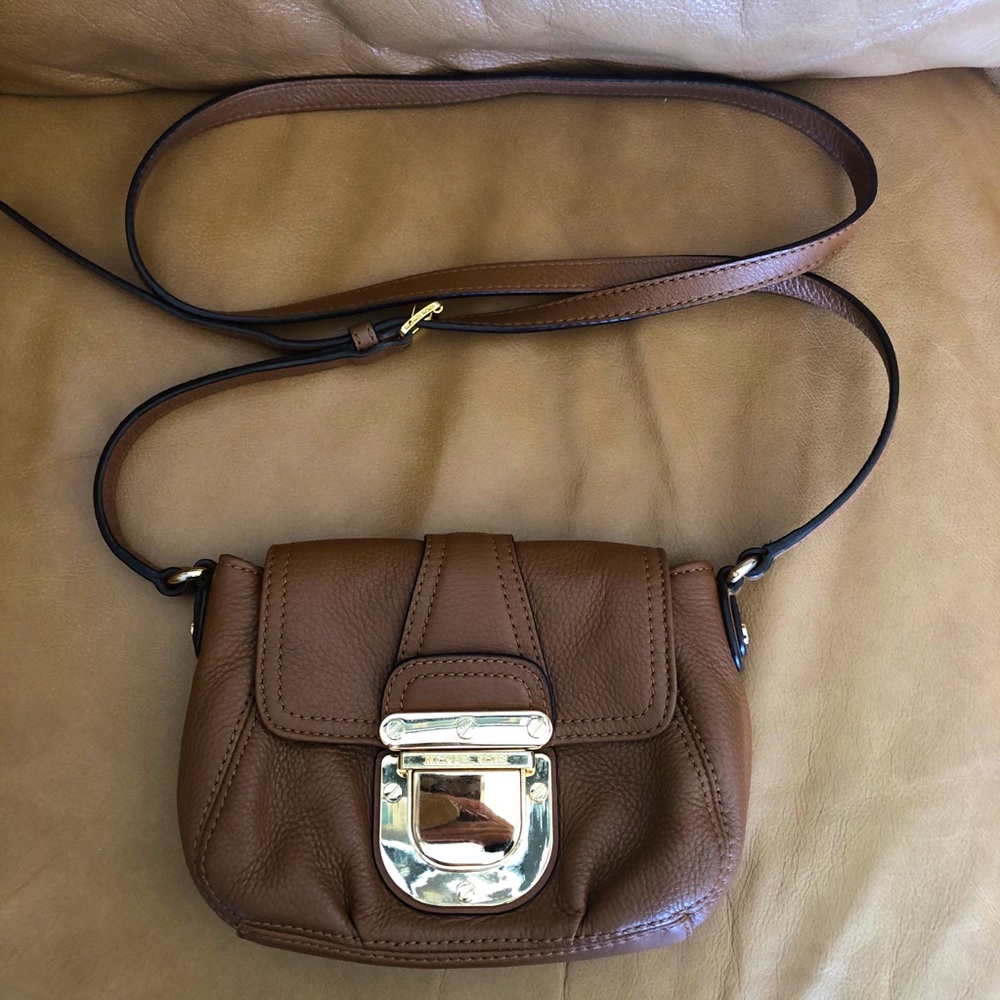 Michael Kors Brown Pebbled Leather Crossbody